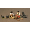 RSF034 Moccasin Maintenance Two Indian Girls with Dogs